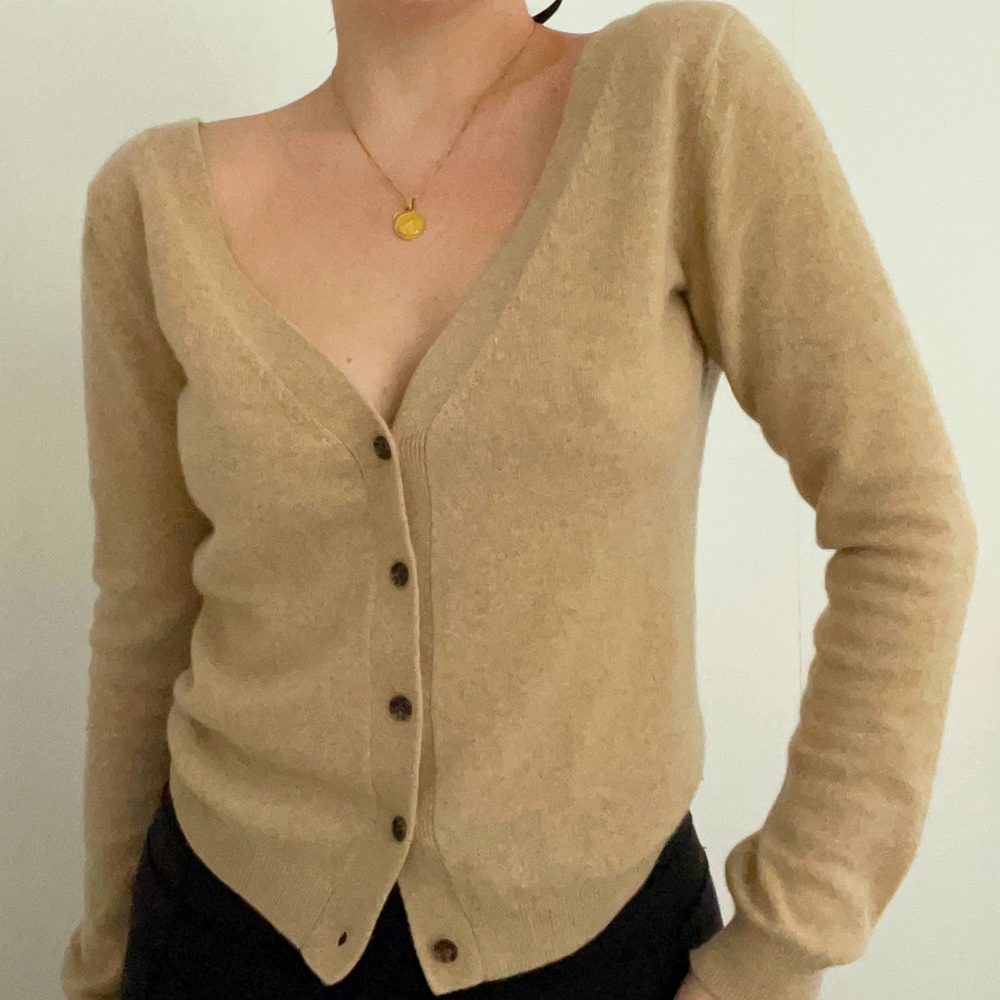 Reformation Cashmere Cardigan Sweater Size Small Camel / Tan